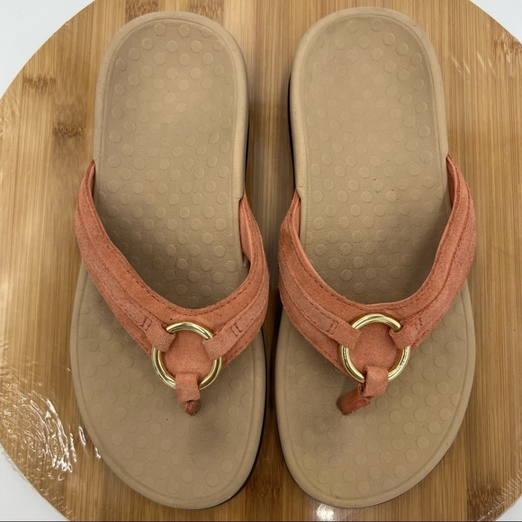 Vionic Tide Aloe Thong Sandals Beige Peach Flip Flop Size 5 - Picture 5 of 12